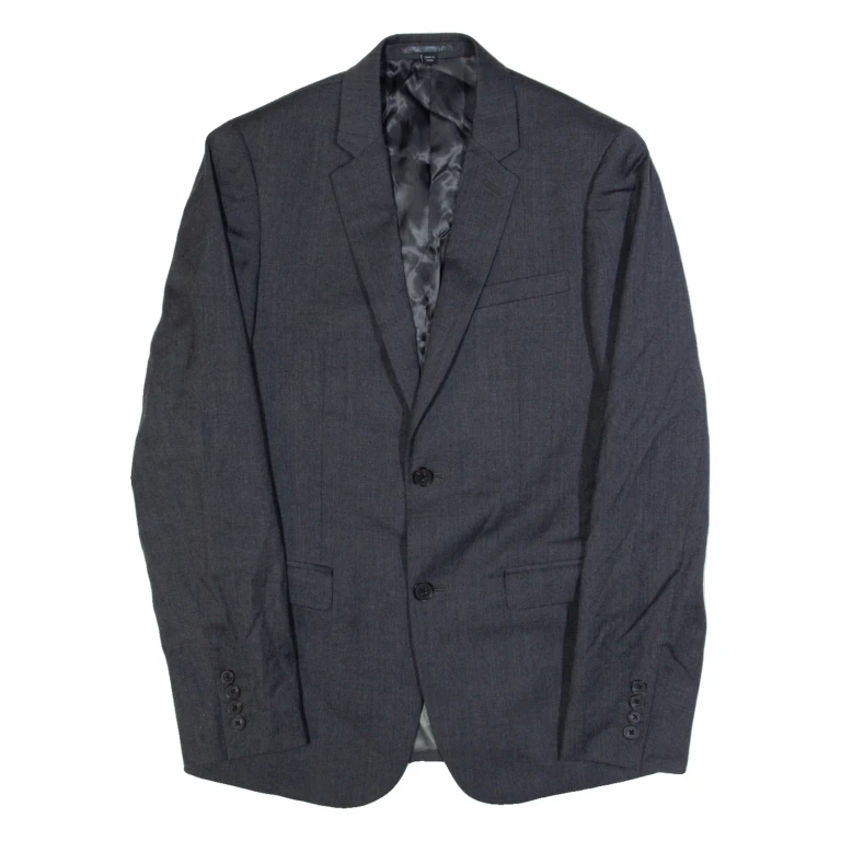 DKNY Slim Fit Mens Blazer Jacket Grey Wool M