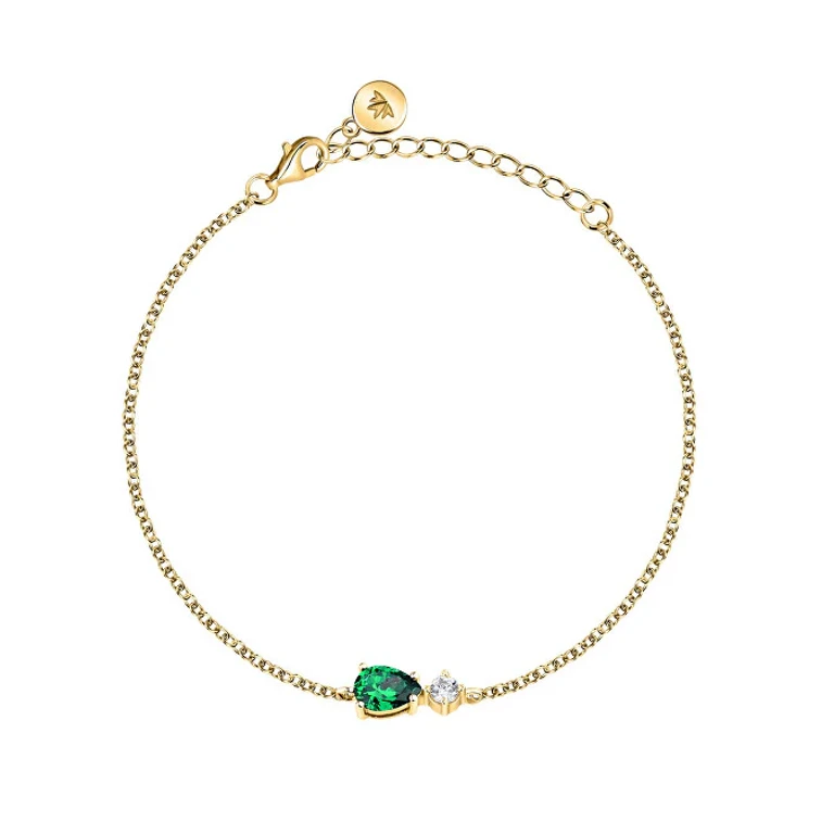 Elegante Gold-Plated Bracelet With Zirconia Tesori Saiw199