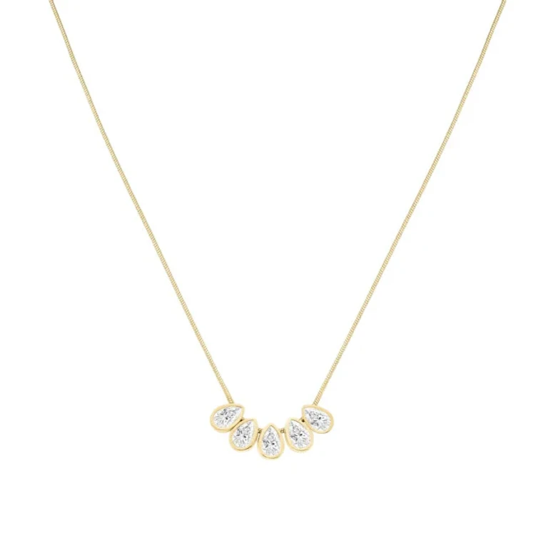 Women's Gold-Plated Necklace with Drop Crystals Jncdg-J1177