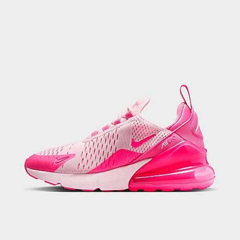 Girls' Big Kids Air Max 270 Casual Shoes in Pink Foam/Pinksicle/White Size: 3.5