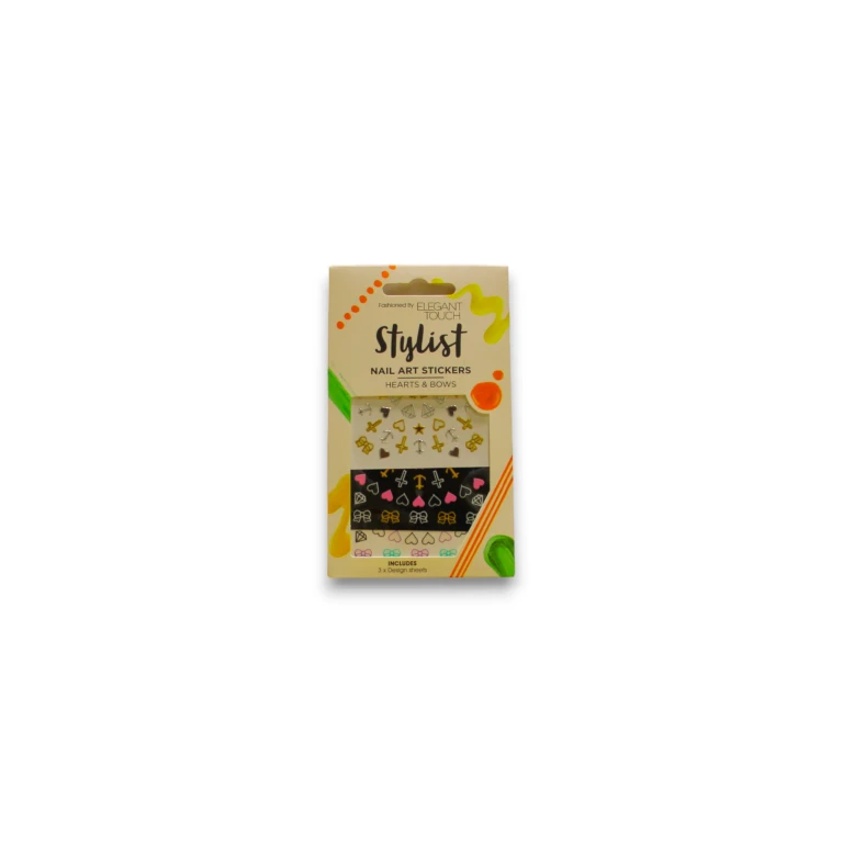 スタイリスト ネイルステッカー ハート＆リボン 3枚セット