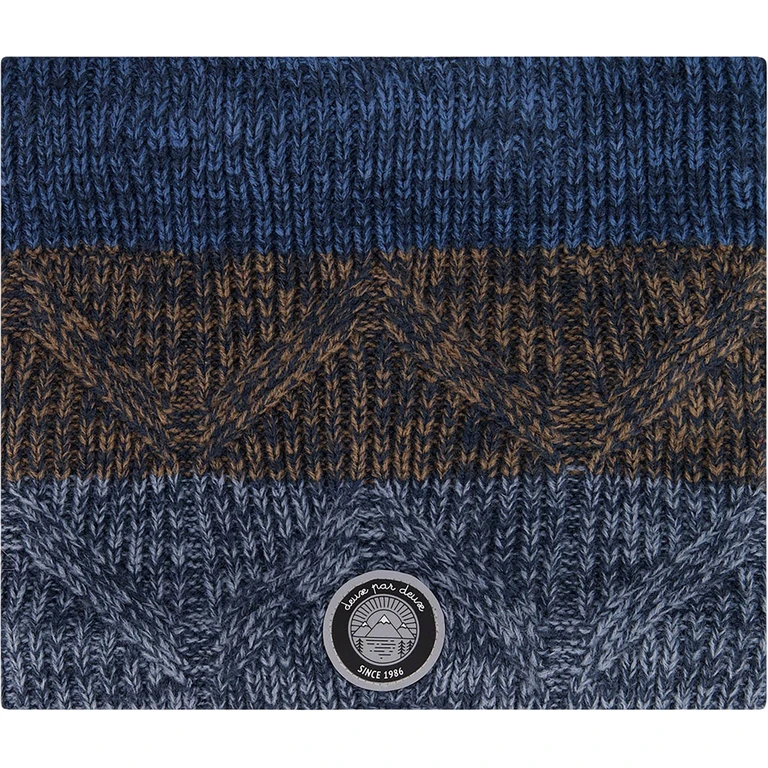 Taupe-Navy Lined Knit Neckwarmer - Little Boy