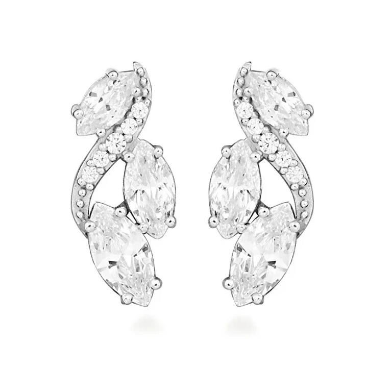 Sparkling Silver Earrings With Cubic Zirconia Classics Sc595