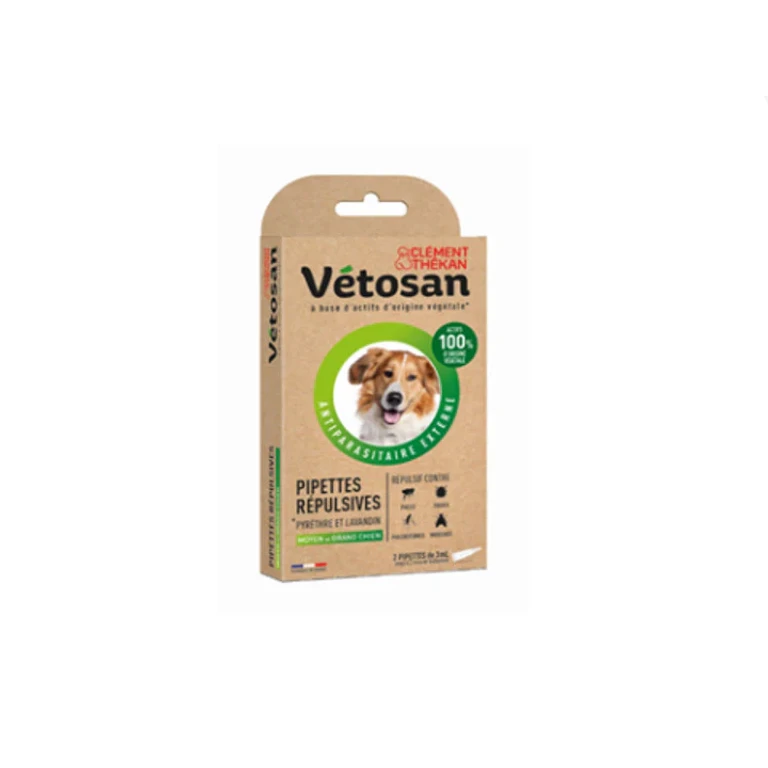 Clemente Thékan Vetosan Natural Repellent Pipettes for Medium and Large Dogs 2x3ml