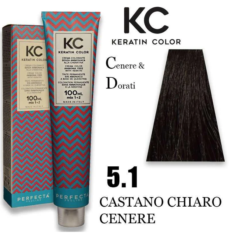 KC Keratin Cream Color 5.1 Castano Chiaro Cenere 100ml