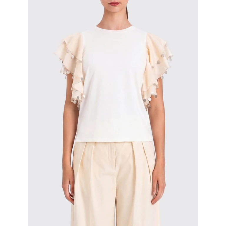 Cotton T-Shirt with Sequins (261AT221013553)
