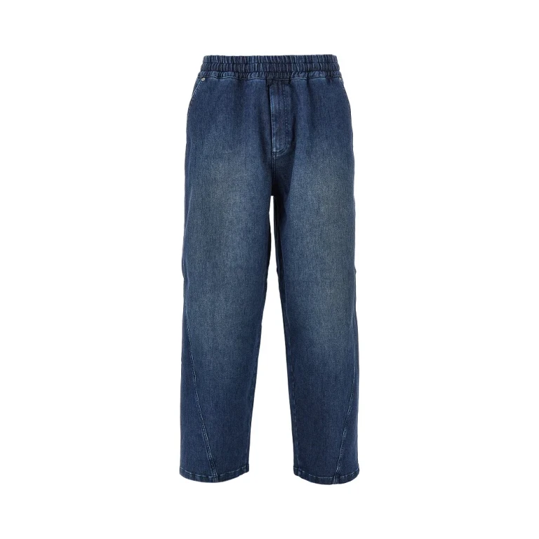 Stretch denim loose fit pants Man XS