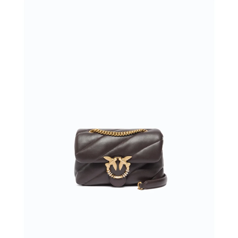 Sac à bandoulière Mini Love Bag Puff en cuir nappa matelassé avec boucle bijou