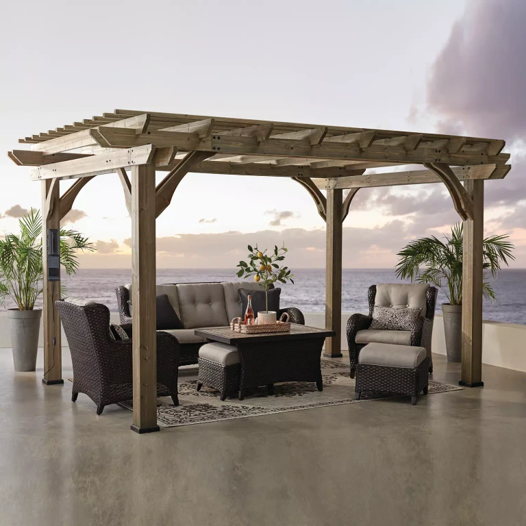 14' x 10' Somerville Pergola w/ Electric - Barnwood, DIY:- DIY, Barnwood