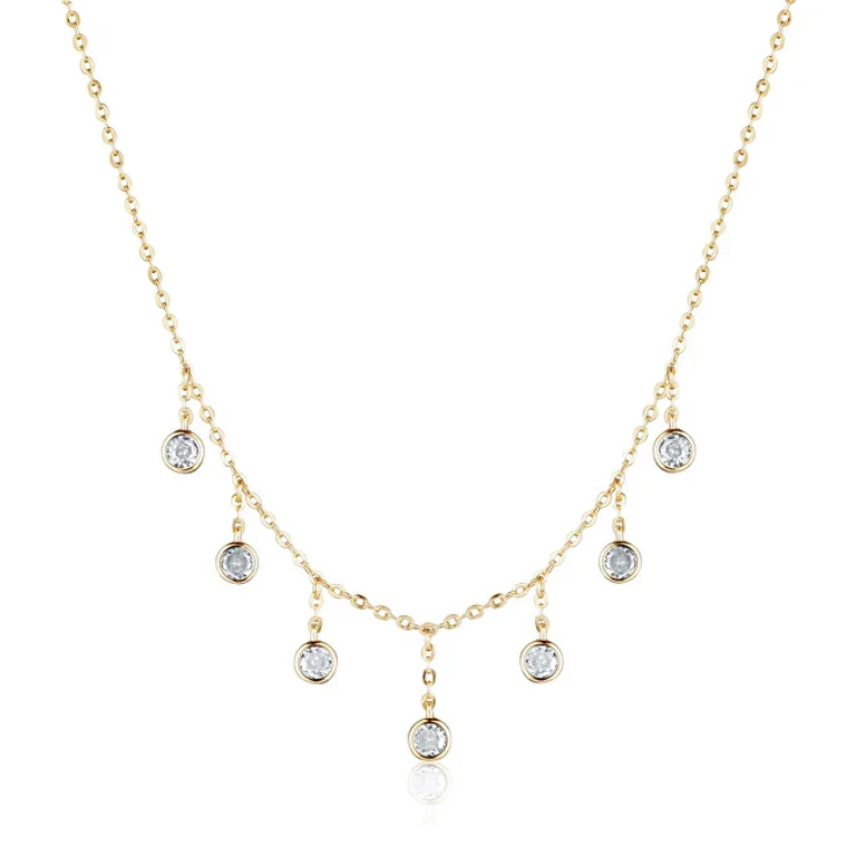 Luxury Gold-Plated Necklace with Zirconia Svln0552Xk5Go45