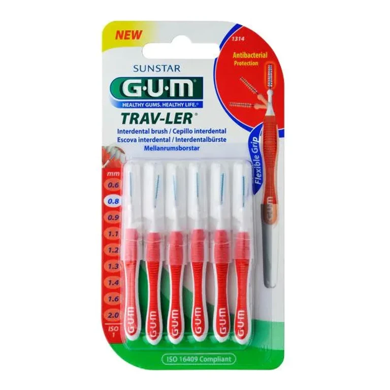 Interdental toothbrush Sunstar Gum Trav-Ler Iso1 1314 0.8 mm 6 units
