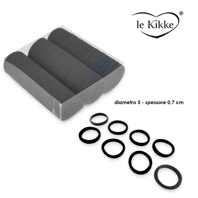 black elastic in box of 60 pieces