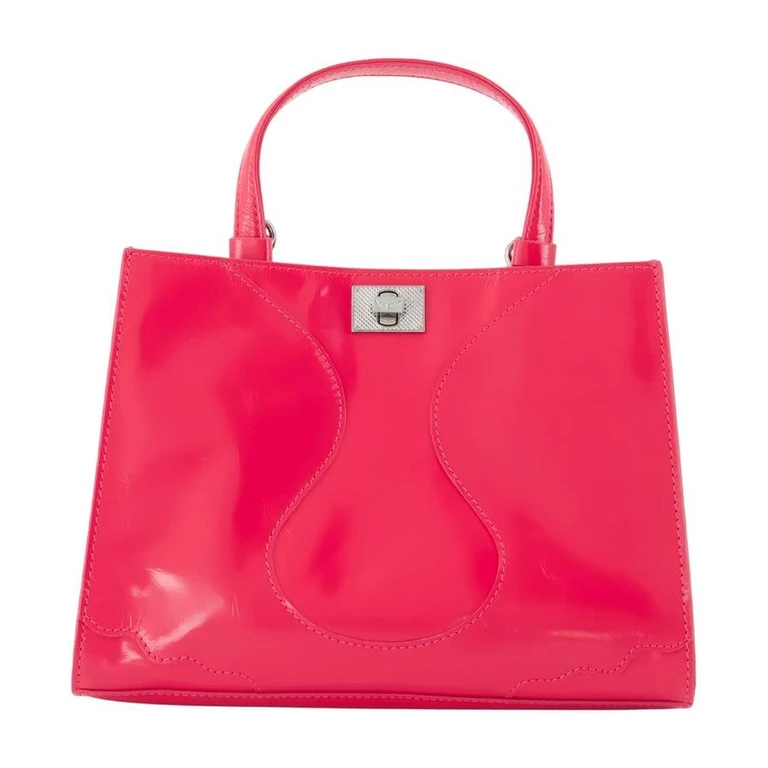 Quilted Patent Leather Top Handle Bag â Pink