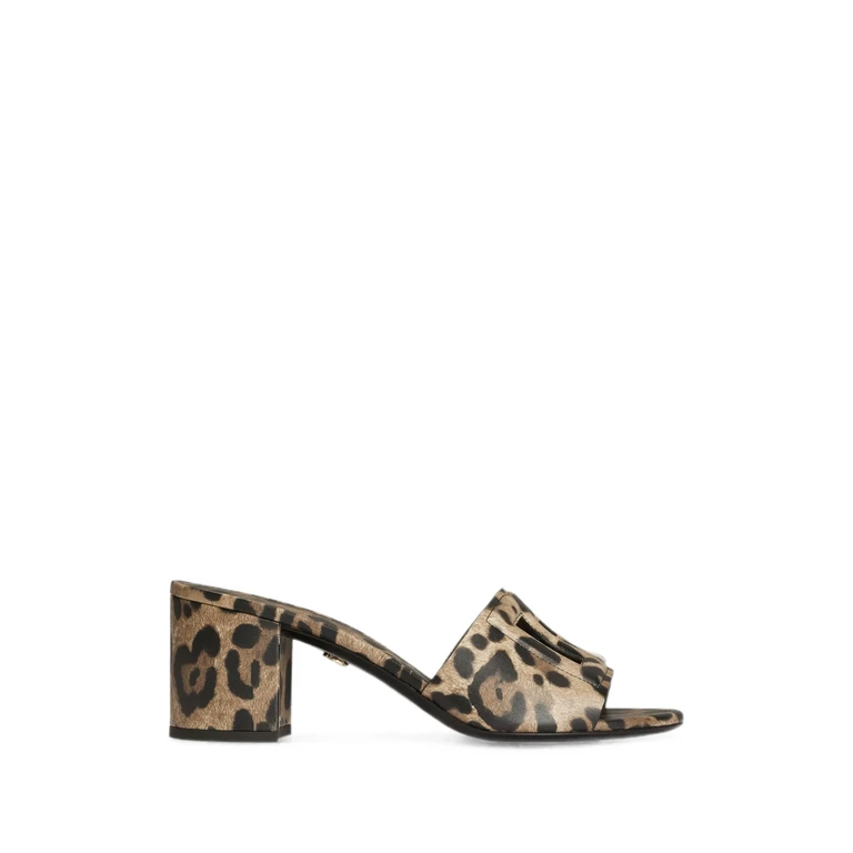 Leo-print Calfskin Mules