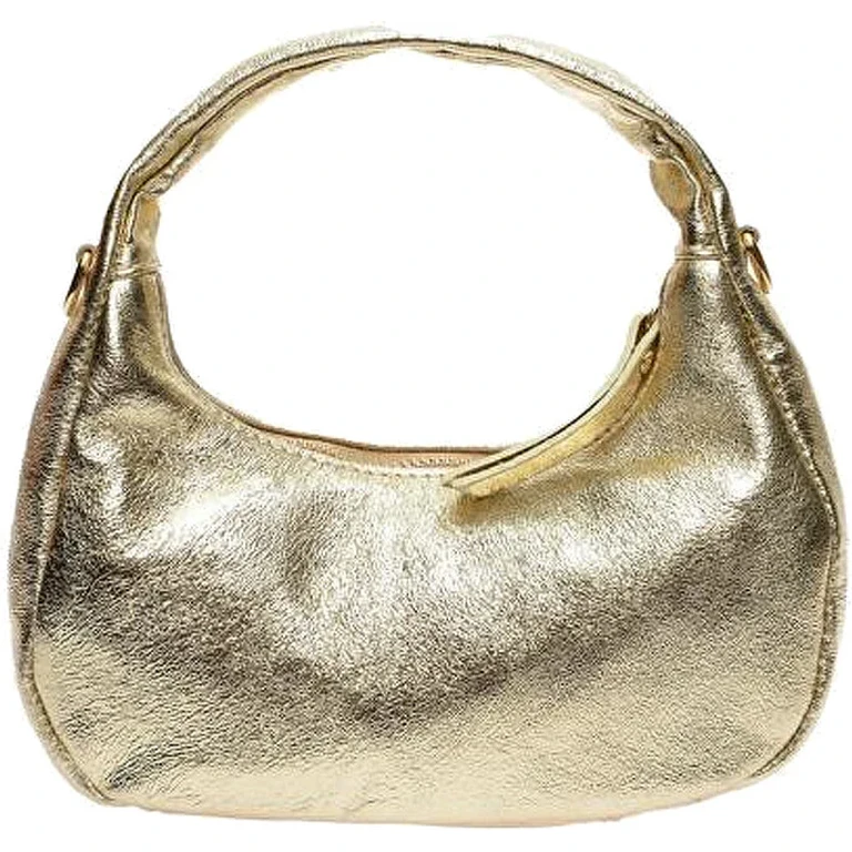 Women's Gold Leather Handbag