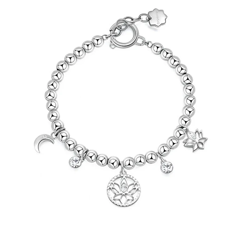 Steel Bracelet with Beads and Chakra Charms Bhkb115
