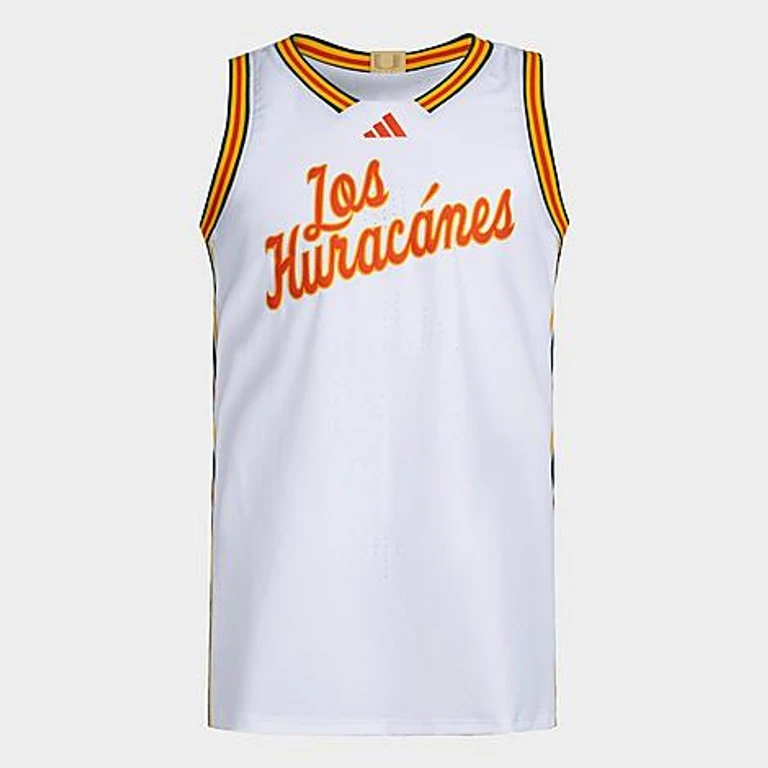 Men's Miami Hurricanes Basketball Jersey in White/Collegiate Orange Size: Large