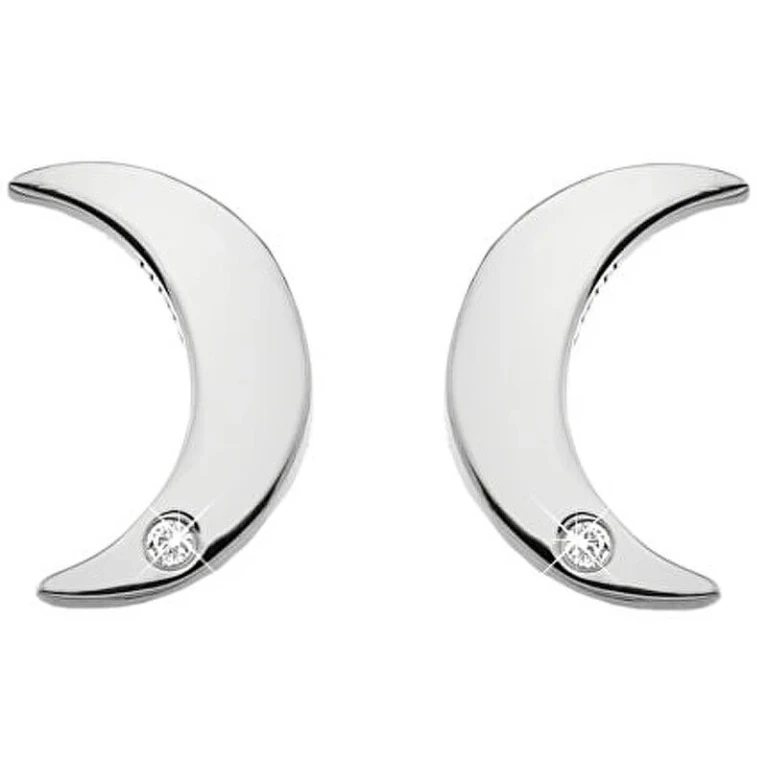Sterling Silver Earrings Amulets De588 With Authentic Diamonds
