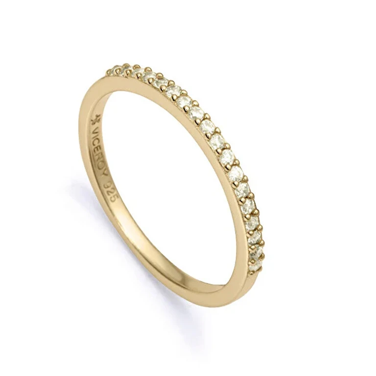 Elegante Gold Plated Ring with Zirconia Classic 9118A012 - Size: 54 Mm