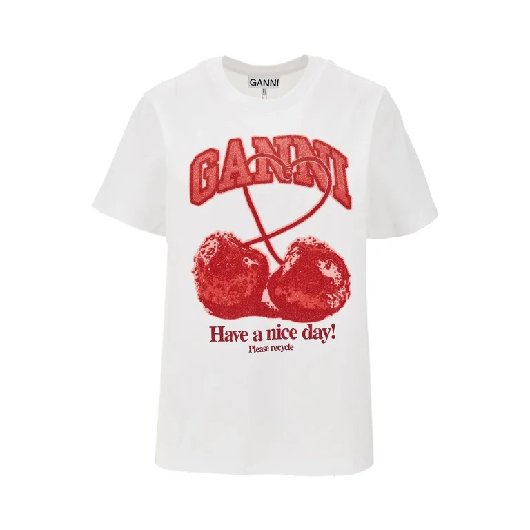 Cotton T-shirt with 'Cherry' print Woman XS