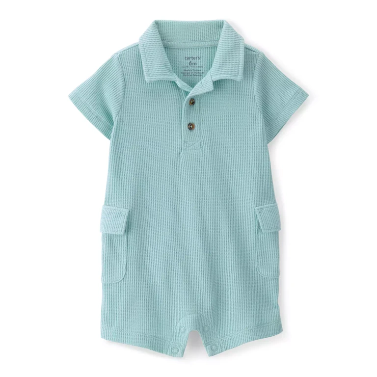 Boys Romper Green 9M:- Green, 9M