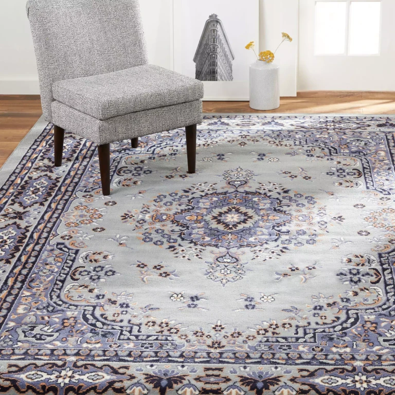 Area Rug, Assorted Designs & Sizes:- 8'x10', Grey/Blue