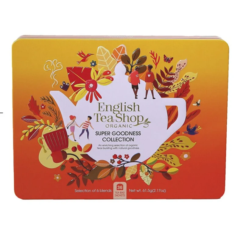 Super Goodness Orange Organic Gift Set in una Tin box of 36 bags