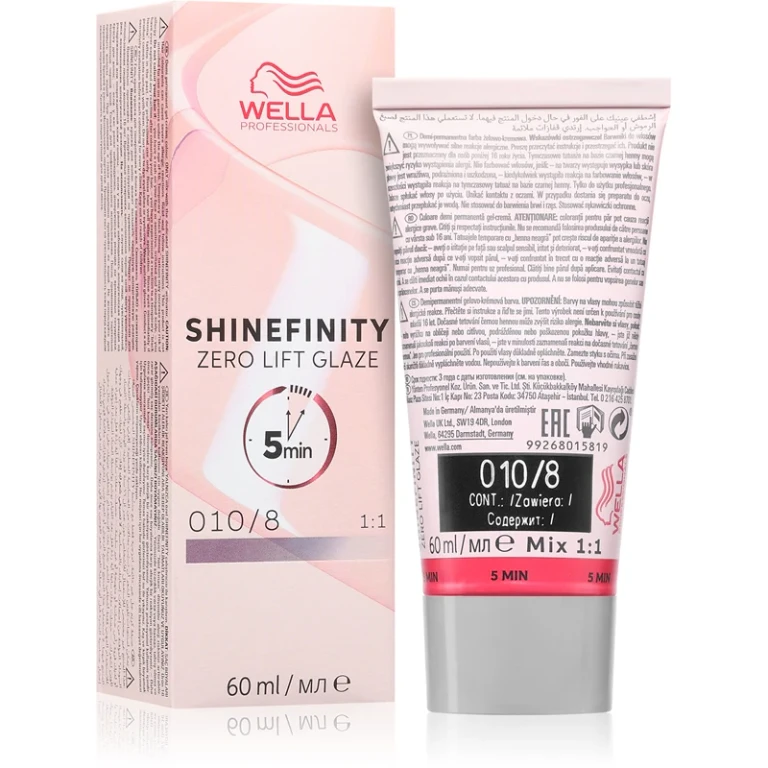 Shinefinity Zero Lift Glaze - professional hair dye, 60 ml 010/8 transparent | Opal Flash