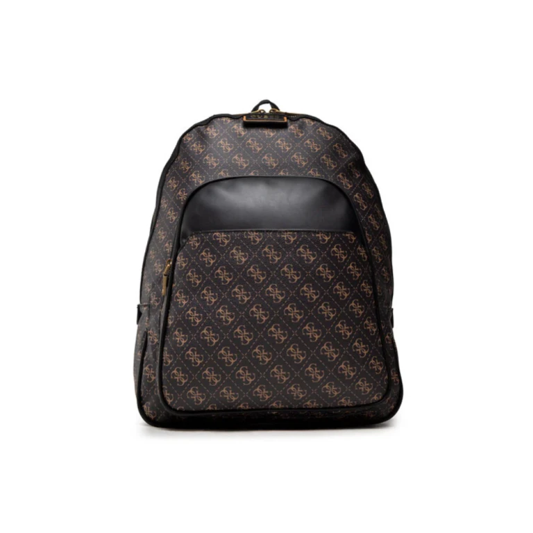 Vezzola Men's Backpack in Brown Synthetic Leather with Laptop Compartment 38x33x10 cm
