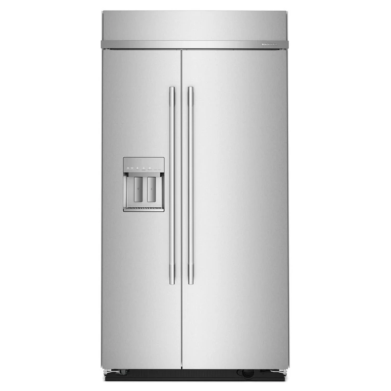 25.1 Cu. Ft. 42 in. Built-In Side-By-Side Refrigerator w/ Exterior Water & Ice Dispenser Measured Fill In Printshield Finish in Stainless Steel