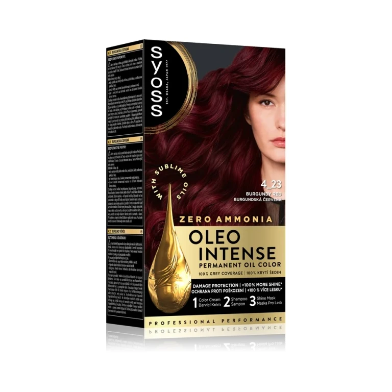 Oleo Intense permanent hair dye with oil color 4-23 Burgundy Red