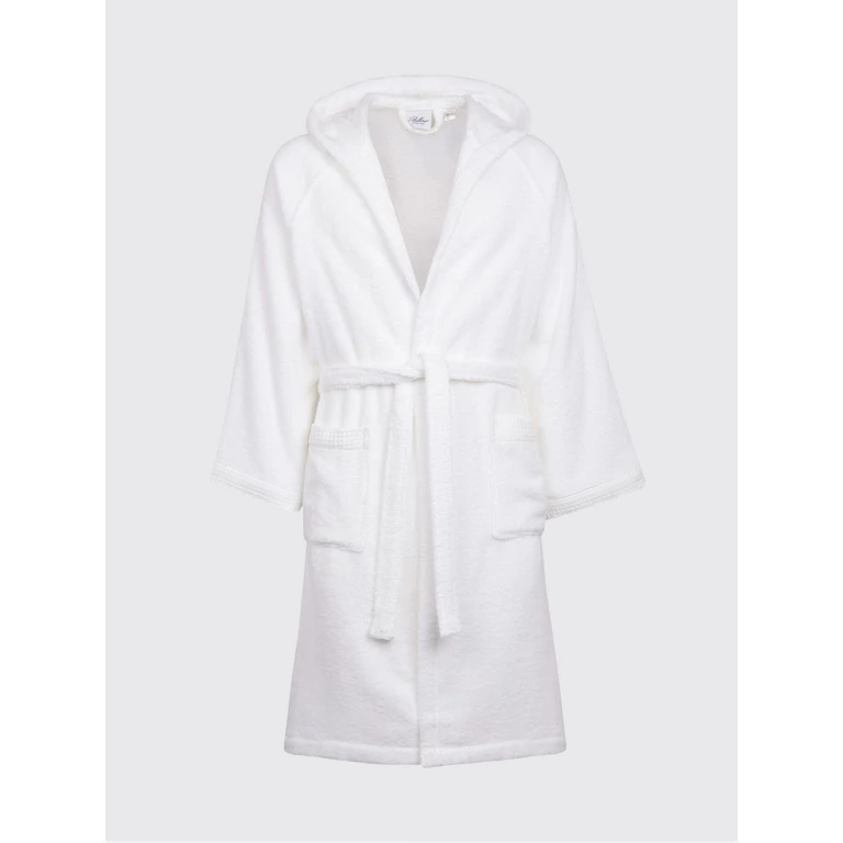 Fiocco Hooded Bathrobe in 400 gsm Cotton Terry (2022818BIANCO)