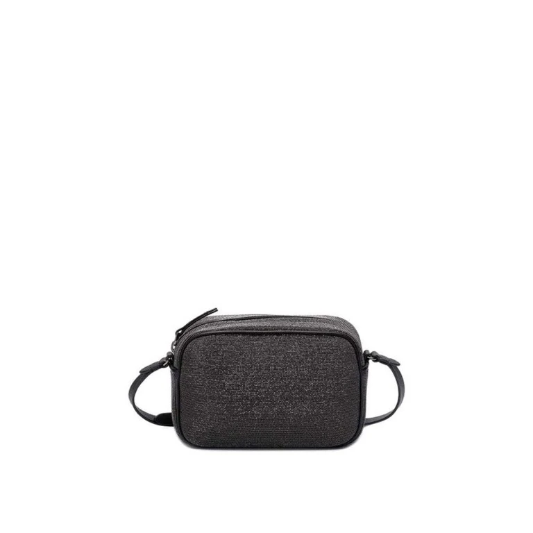 Ultrablack Leather Beaded Shoulder Bag