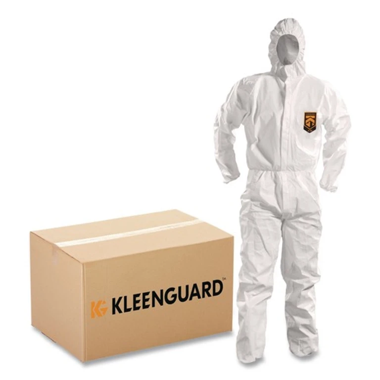 51928 A50 Breathable Splash and Particle Protection Hooded Coveralls - 2X-Large, White (25/Carton)