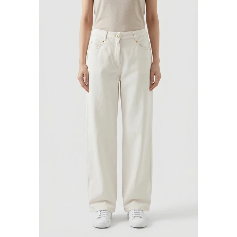 Wooff White Relaxed Cotton Trousers
