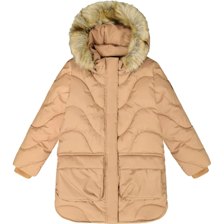Long Wavy Quilt Puffy Winter Coat - Little Girl