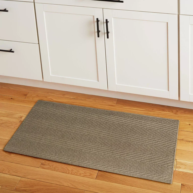 Pax Herringbone Textured Machine Washable Area Rug:- 1'11'x2'11', Brown, Rectangle
