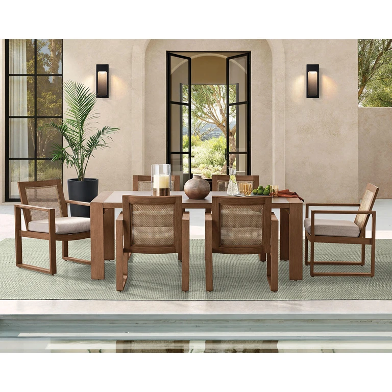 Sandalwood Dining Set with Sunbrella Fabric, 7pc