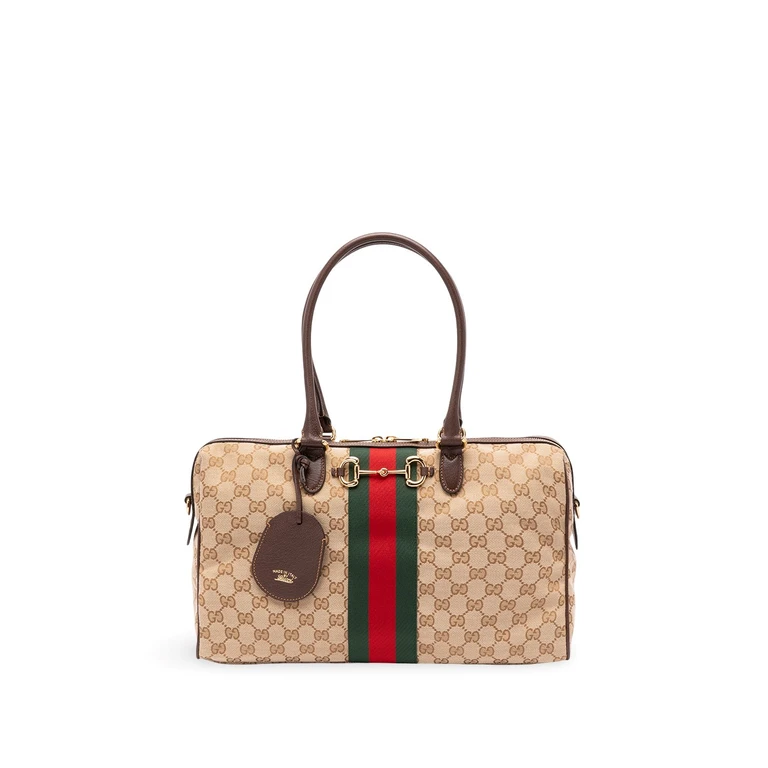 `Gucci Horsebit Web`Boston Bag