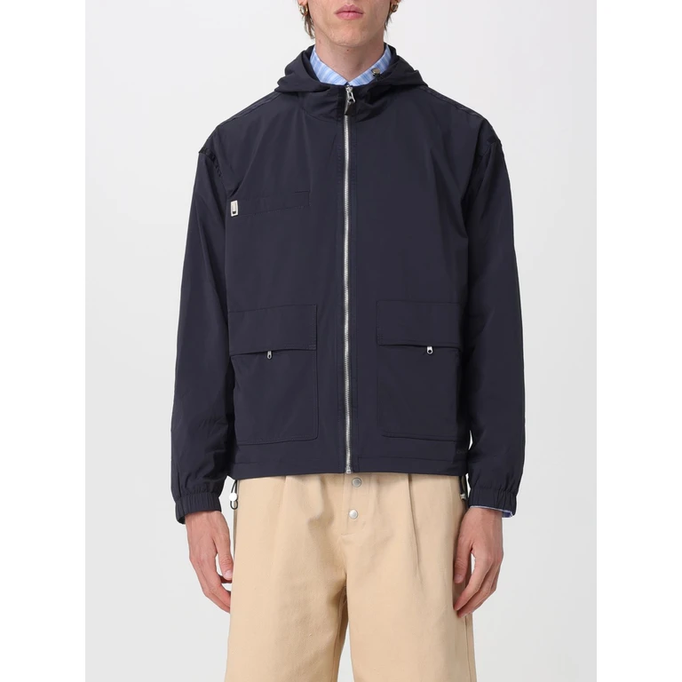 Nylon Windbreaker Jacket with Hood and Multiple Pockets (ARDENJACKETNAVY)