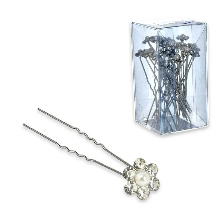 Pearl and Rhinestone Hairpin 24 Pieces