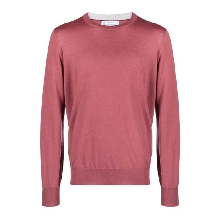 Raspberry Wool Crewneck Sweater