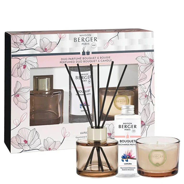 Bolero Magnolia Liliflora Aroma Diffuser Gift Set 80ml + Candle 80g