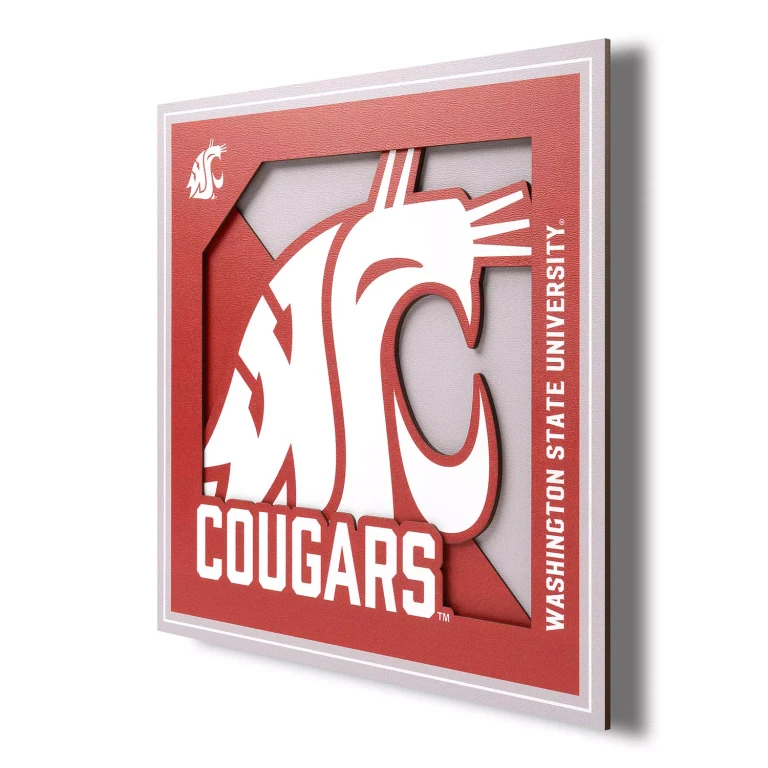 3D Logo Series Wall Art - 12x12 - Washington State Cougars:- Washington State Cougars