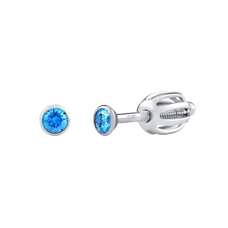 Silver Stud Earrings with Swarovski Zirconia 2.5 Mm Silvegob706025Lb