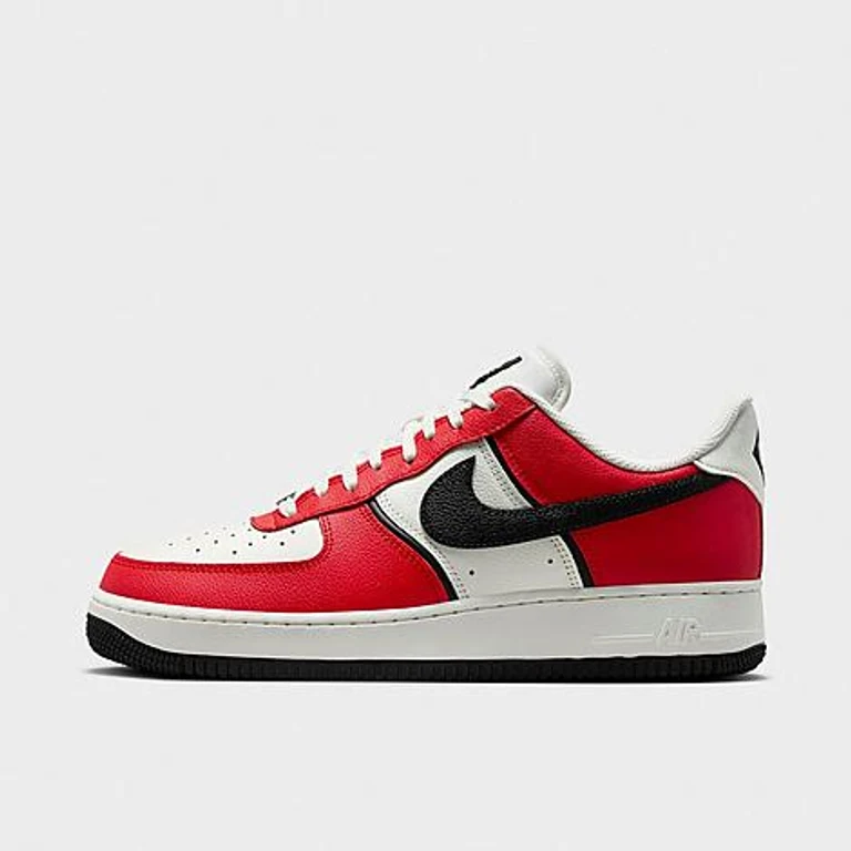 Nike Men's Air Force 1 '07 LV8 Sport Casual Shoes in University Red/Black/Sail Size: 7.5