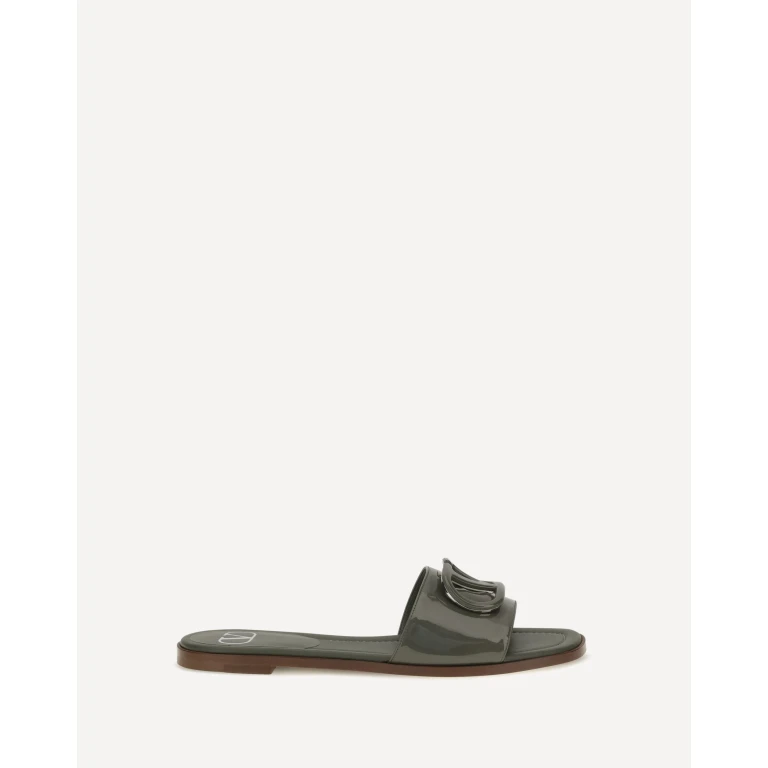 VLogo patent leather Slide Sandals Female 41