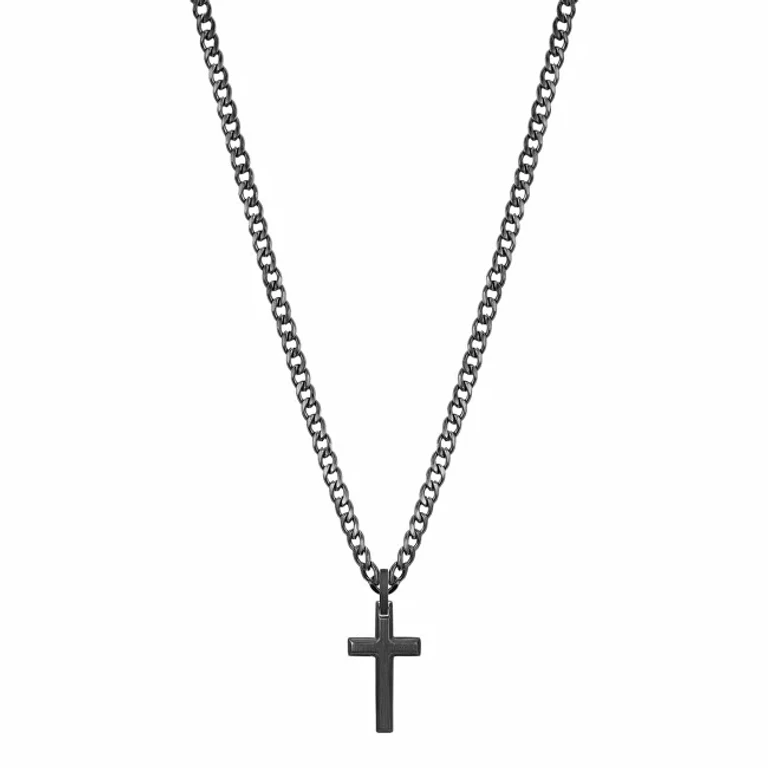 Black Fashion Necklace with Cross Ink BIK20