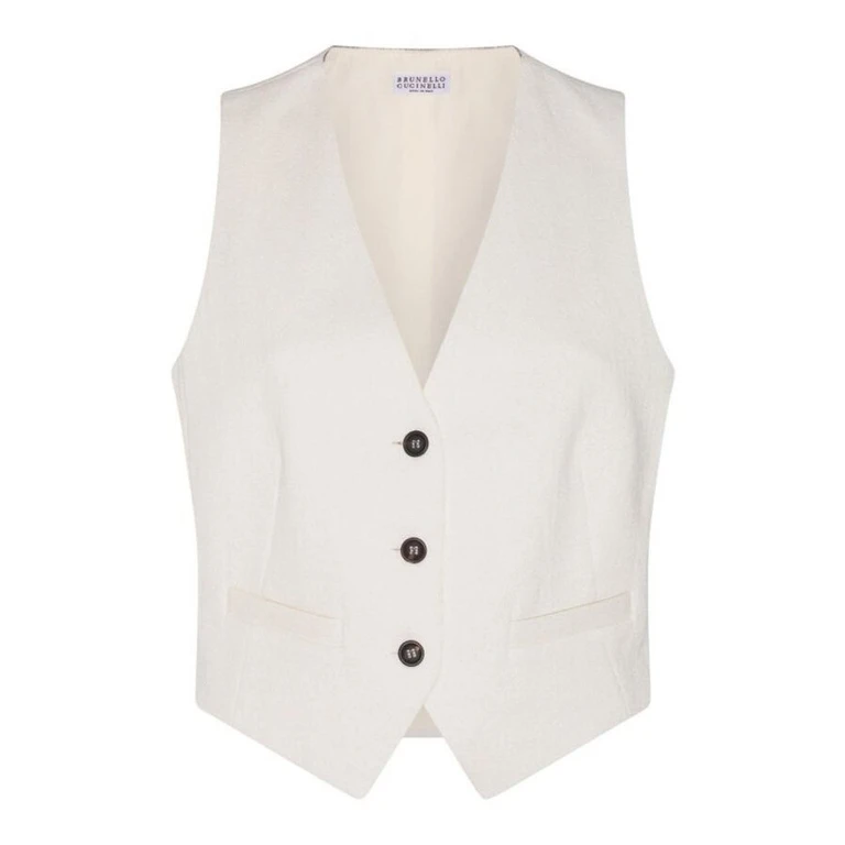 Wooff White Cotton Linen Vest