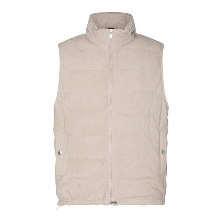 Biscuit Leather Quilted Vest
